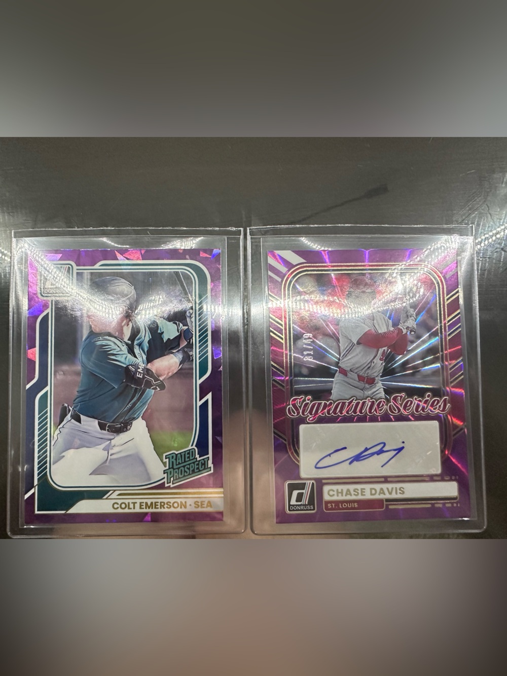Donruss Chase Davis Autograph Card 31/49 & Colt Emerson 61/99 Pink Refractor